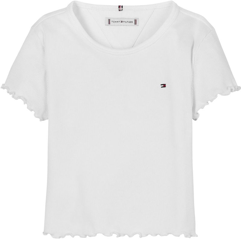 Tommy Hilfiger - ESSENTIAL RIB TOP SS - T-shirt - Wit - Katoen