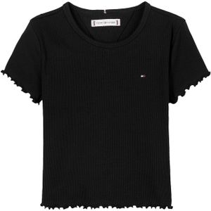 Tommy Hilfiger T-shirt zwart rib gebreid
