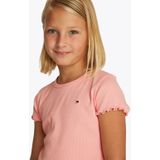 Tommy Hilfiger - ESSENTIAL RIB TOP - T-shirt - Coral Ice - Katoenmix - Korte Mouwen