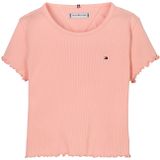 Tommy Hilfiger - ESSENTIAL RIB TOP - T-shirt - Coral Ice - Katoenmix - Korte Mouwen