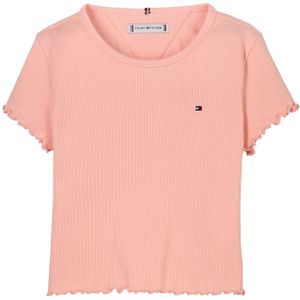Tommy Hilfiger - ESSENTIAL RIB TOP - T-shirt - Coral Ice - Katoenmix - Korte Mouwen