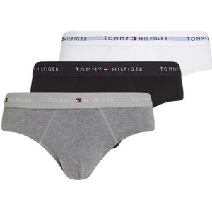 Tommy Hilfiger - Underwear - Slip - Mid Hthr/Blck/Th Wht - 3 Stuks - 95% Katoen, 5% Elastaan