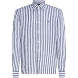 Tommy Hilfiger - Blauw Casual Hemd Lange Mouw - Linen Stripe