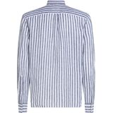 Tommy Hilfiger - Blauw Casual Hemd Lange Mouw - Linen Stripe