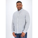 Tommy Hilfiger - Blauw Casual Hemd Lange Mouw - Linen Stripe