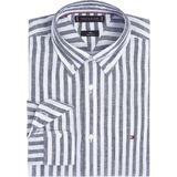 Tommy Hilfiger - Blauw Casual Hemd Lange Mouw - Linen Stripe