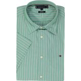 Tommy Hilfiger - Gestreept Overhemd - Groen - Korte Mouwen - Poplin