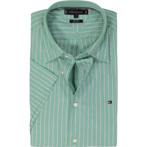 Tommy Hilfiger - Gestreept Overhemd - Groen - Korte Mouwen - Poplin