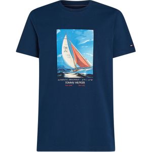 Tommy Hilfiger, Heren, Tops, Blauw, Maat: M Katoen,