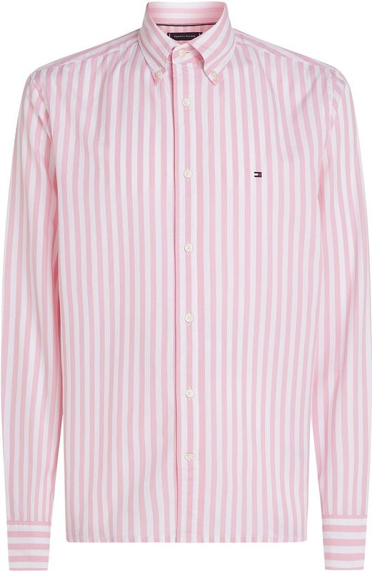 Tommy Hilfiger - Casual Hemd - Roze - Flex Poplin - Lange Mouw