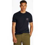 Tommy Hilfiger Heren HILFIGER STACK TEE MW0MW38622 S/S T-shirt, blauw, XS, Blauw (Woestijnhemel), XS