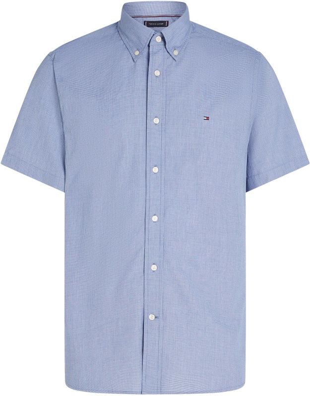 Tommy Hilfiger - Flex Poplin Shirt - Korte Mouw - Donkerblauw - Popeline