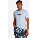 Tommy Hilfiger - Strike Through Flag T-Shirt - Sky - Katoen