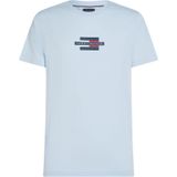 Tommy Hilfiger - Strike Through Flag T-Shirt - Sky - Katoen