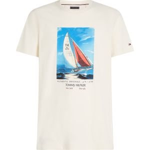 T-Shirt mit Motiv- und Label-Print
