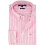 Tommy Hilfiger - Regular Fit - Overhemd - Roze Gestreept - 100% Katoen