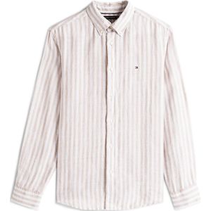 Tommy Hilfiger - Linen Essential - Overhemd - Beige met Wit Gestreept - Linnen