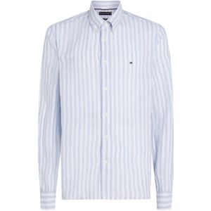 Tommy Hilfiger - Linen Essential - Overhemd - Lichtblauw met Wit Gestreept - 100% Linnen