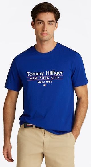 Tommy Hilfiger T-Shirt »HILFIGER CENTER STACK TEE«, mit großem Schriftprint