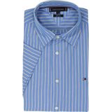 Tommy Hilfiger - Middenblauw Overhemd - Korte Mouwen - Poplin