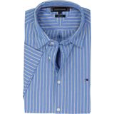 Tommy Hilfiger - Middenblauw Overhemd - Korte Mouwen - Poplin