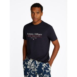 Tommy Hilfiger - Casual T-shirt - Marineblauw - Katoen