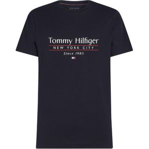 Tommy Hilfiger - HILFIGER CENTER STACK TEE - T-shirt - Blauw - 100% Katoen