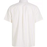 Tommy Hilfiger - Overhemd - Wit met Geel - Poplin - Korte Mouwen
