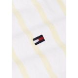 Tommy Hilfiger - Overhemd - Wit met Geel - Poplin - Korte Mouwen