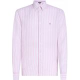 Tommy Hilfiger - Linen Essential - Overhemd - Roze met Wit Gestreept - Katoen