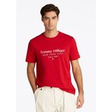 Tommy Hilfiger - HILFIGER CENTER STACK TEE - T-shirt - Medium Red - Korte Mouwen