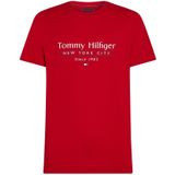Tommy Hilfiger - HILFIGER CENTER STACK TEE - T-shirt - Medium Red - Korte Mouwen