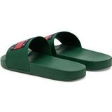 Tommy Hilfiger - Groene Pool Slide Sandalen - Synthetisch Bovenwerk - Casual