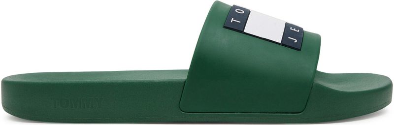 Tommy Hilfiger - Groene Pool Slide Sandalen - Synthetisch Bovenwerk - Casual