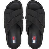 Tommy Jeans Pantolette "TJW FLATFORM SANDAL", Plateau, Sommerschuh, Schlüpfschuh mit wattierten Bandagen