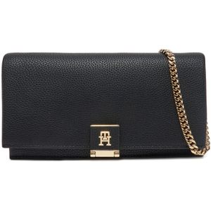 TOMMY HILFIGER - TH HER FLAP - Schoudertas - Zwart - Polyurethaan