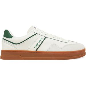 Tommy Jeans - Tjm Greenwich L - Sneakers - Wit - Leer - Groene Accenten