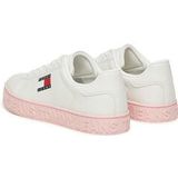 Tommy Jeans - Sneakers - Wit - Leer - Casual ontwerp met Veters