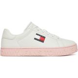 Tommy Jeans - Sneakers - Wit - Leer - Casual ontwerp met Veters