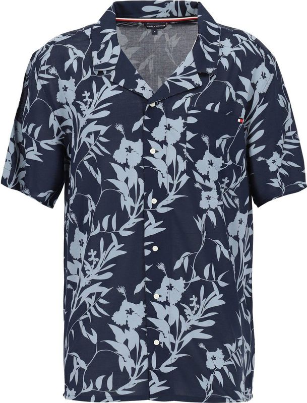 Tommy Hilfiger - Multicolor Fantasie - Overhemd - Korte Mouwen - Duurzaam Lyocell en Viscose