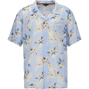 Tommy Hilfiger - Bowling Shirt - Lichtblauw - Regular Fit - Korte Mouw - Popeline