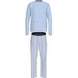 Tommy Hilfiger - Heren Pyjama - Lichtblauw Shirt - Blauw met Wit Gestreepte Broek