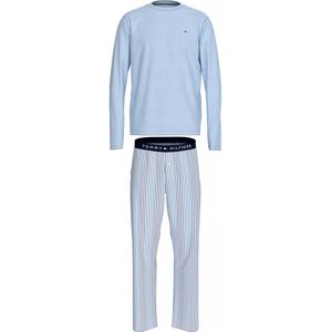 Tommy Hilfiger - Heren Pyjama - Lichtblauw Shirt - Blauw met Wit Gestreepte Broek