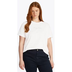 Tommy Hilfiger - CRV REG SCRIPT C-NK TEE SS - Ecru - T-shirt