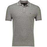 Tommy Hilfiger - Polo - Groen Gemeleerd - Katoen/Linnen - Korte Mouwen