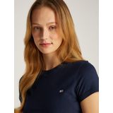 Tommy Jeans Dames S/S T-shirt, Multi (ecru/Dark Night Navy), XXS
