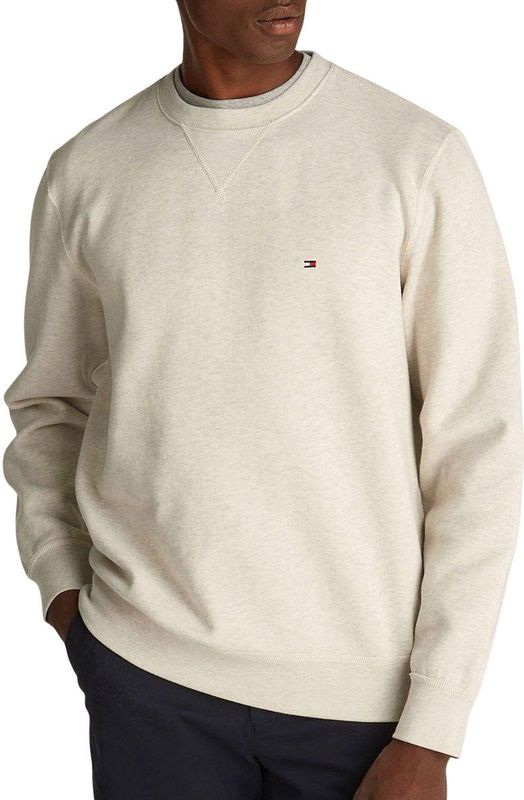 Tommy Hilfiger Heren ESS SEASONAL FLEECE CREWNECK MW0MW40000 Pullover Sweatshirt, Beige, XS, Beige (Gemêleerde Havermelk), XS