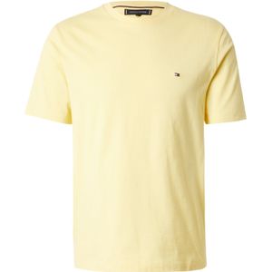 Tommy Hilfiger T-shirt Geel met Geborduurd Logo - Katoen, Korte Mouwen