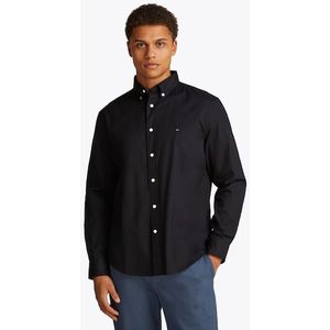 Tommy Hilfiger - Poplin Overhemd - Zwart - Katoen - Lange Mouw