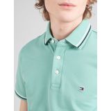 TOMMY HILFIGER - Tipped Slim Fit Polo - Katoen - Blauw